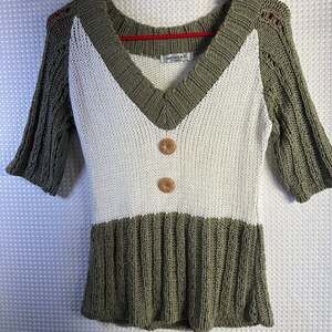 Mirasati Paris Olive Green Button-Up Knit Cardigan
